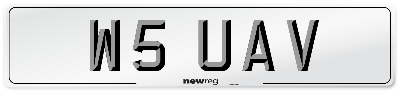 W5 UAV Number Plate from New Reg